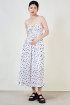 Ivory floral print tie strap dress_2