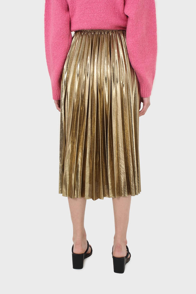 Dark gold pleated maxi skirt_2