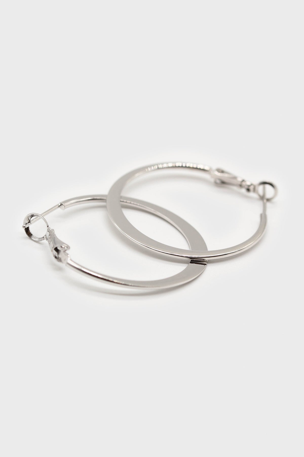 medium smooth flat hoop earrings