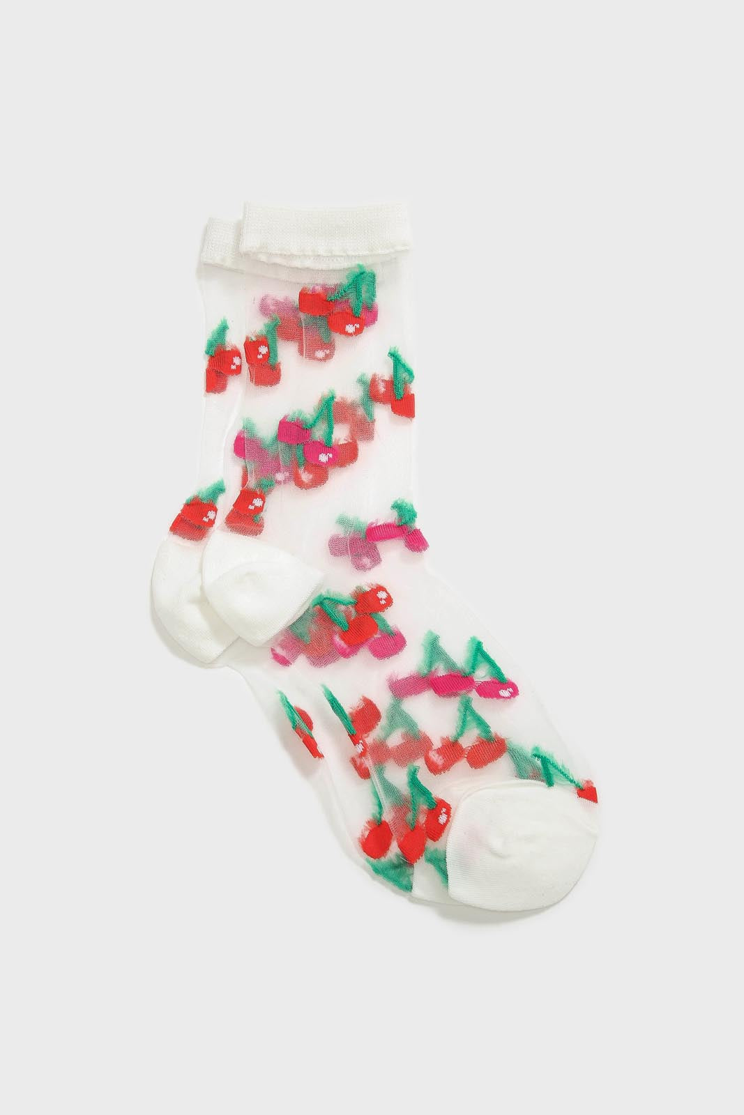 pink cherry sheer socks