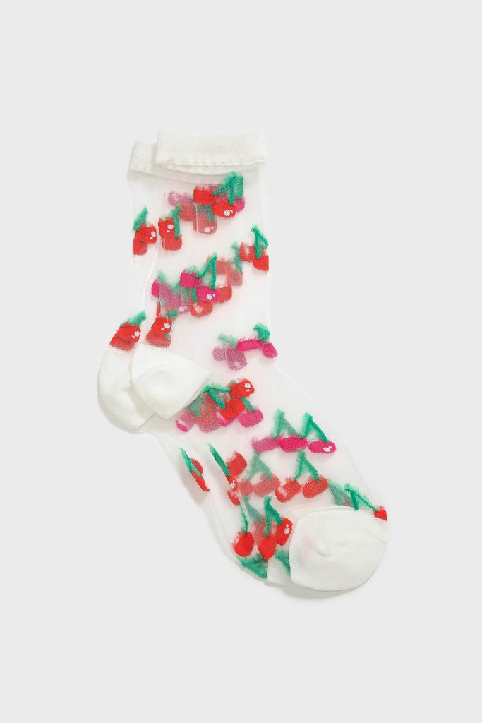 Red and pink cherry sheer socks_1