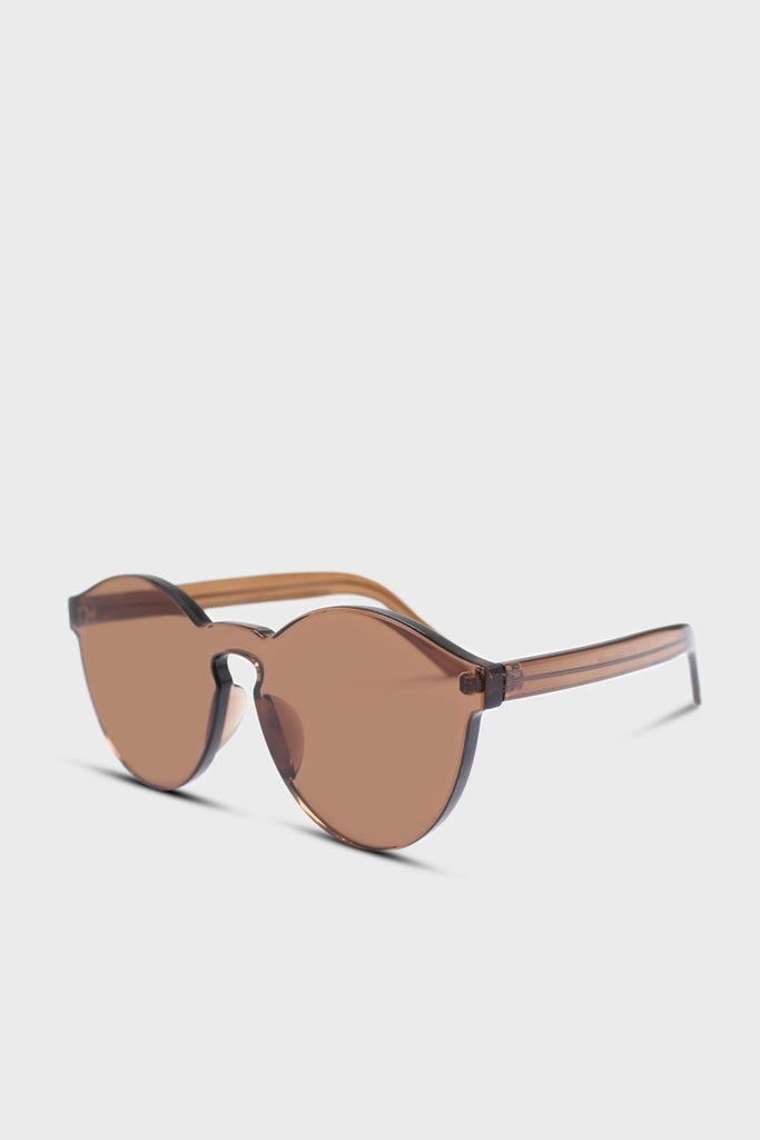 Brown frameless round sunglasses_4