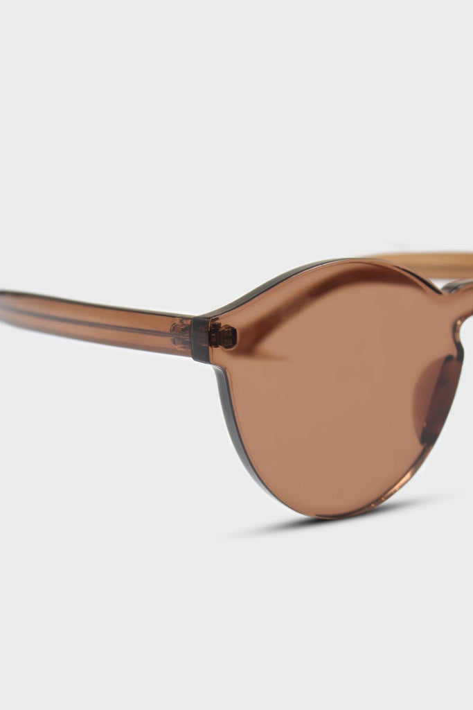 Brown frameless round sunglasses_3