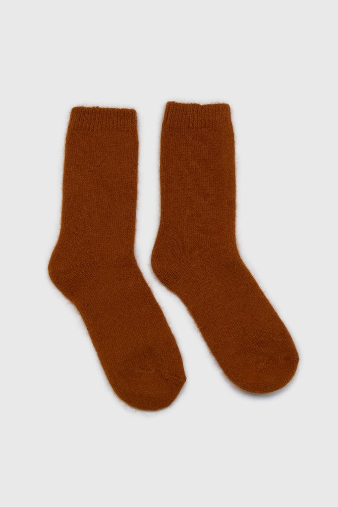 Camel angora smooth socks_4