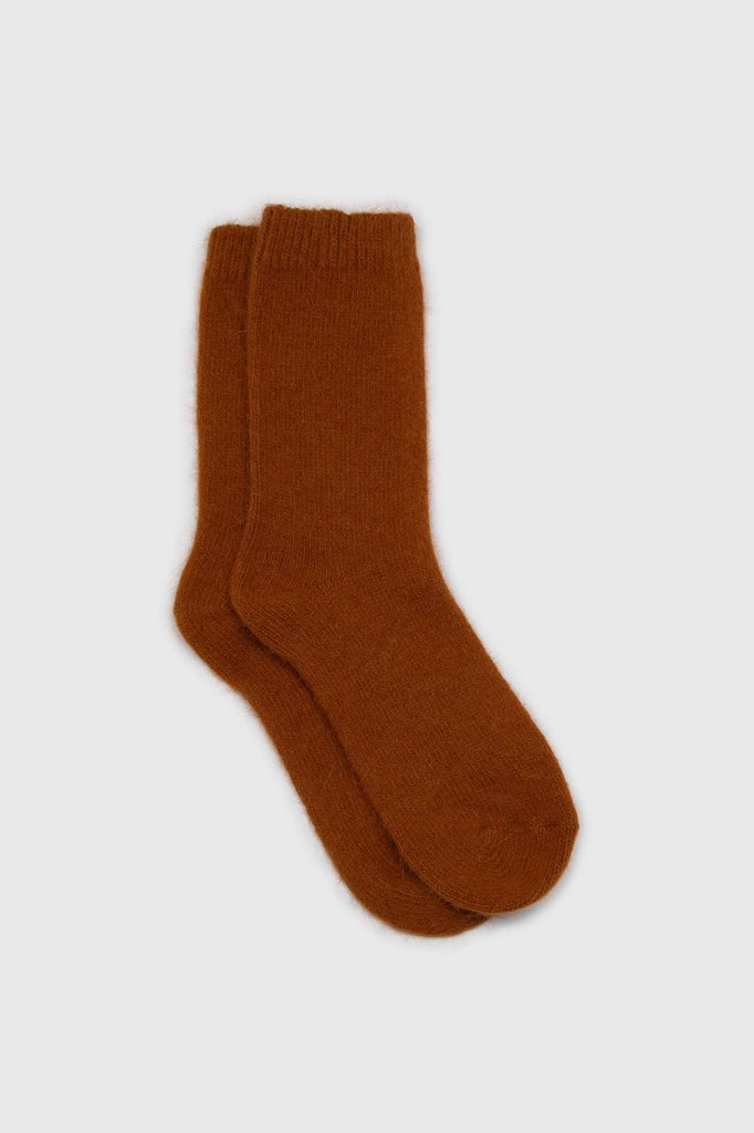 Camel angora smooth socks_1