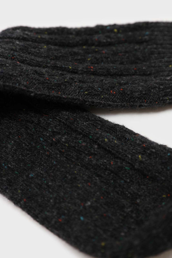 Charcoal grey rainbow fleck thick socks_2