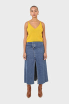 Mustard thick angora crop tank_2