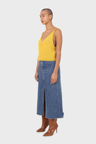 Mustard thick angora crop tank_4