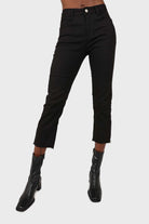 Black cut bottom boyfriend jeans - 2305_1