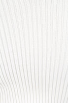 Ivory ribbed double V fitted knit top_5