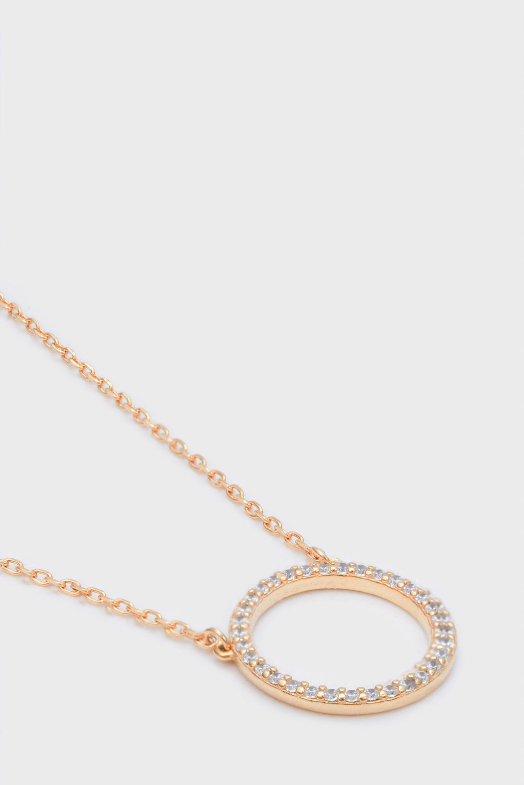 Charm necklace diamante circle pendant