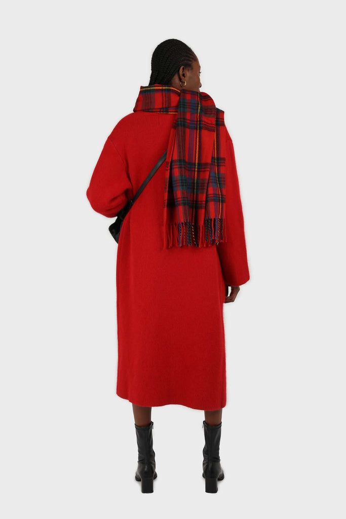 Bold red thick angora sweater coat_2