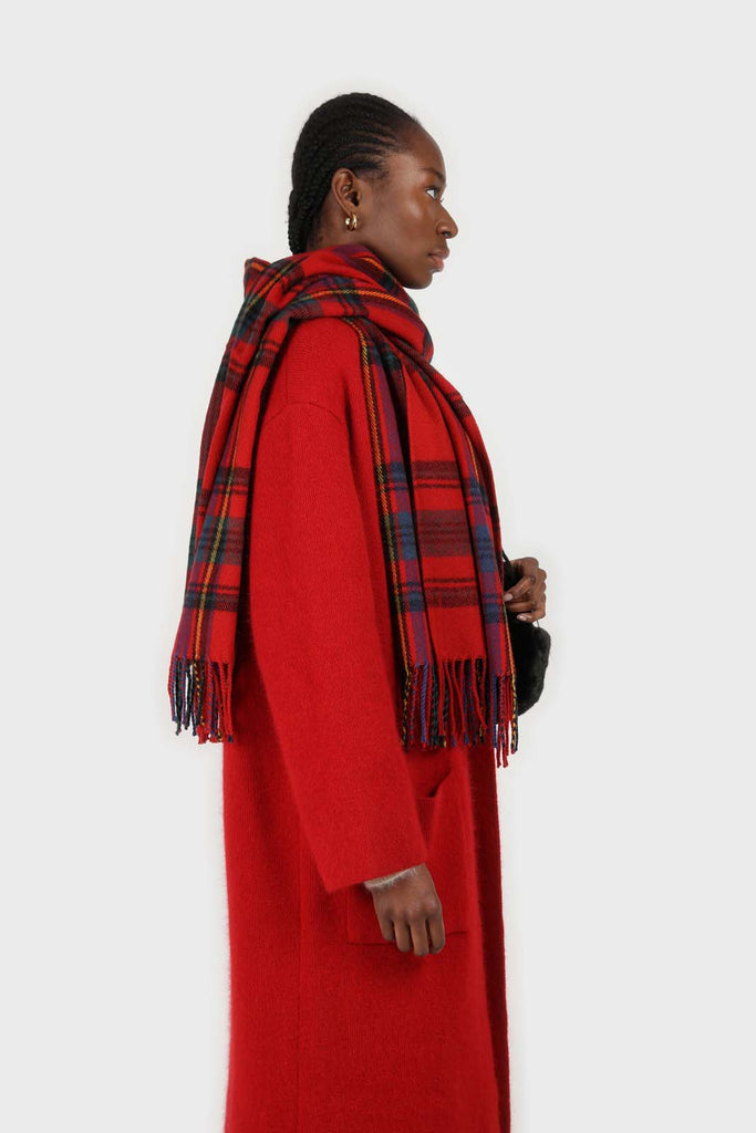 Bold red thick angora sweater coat_5