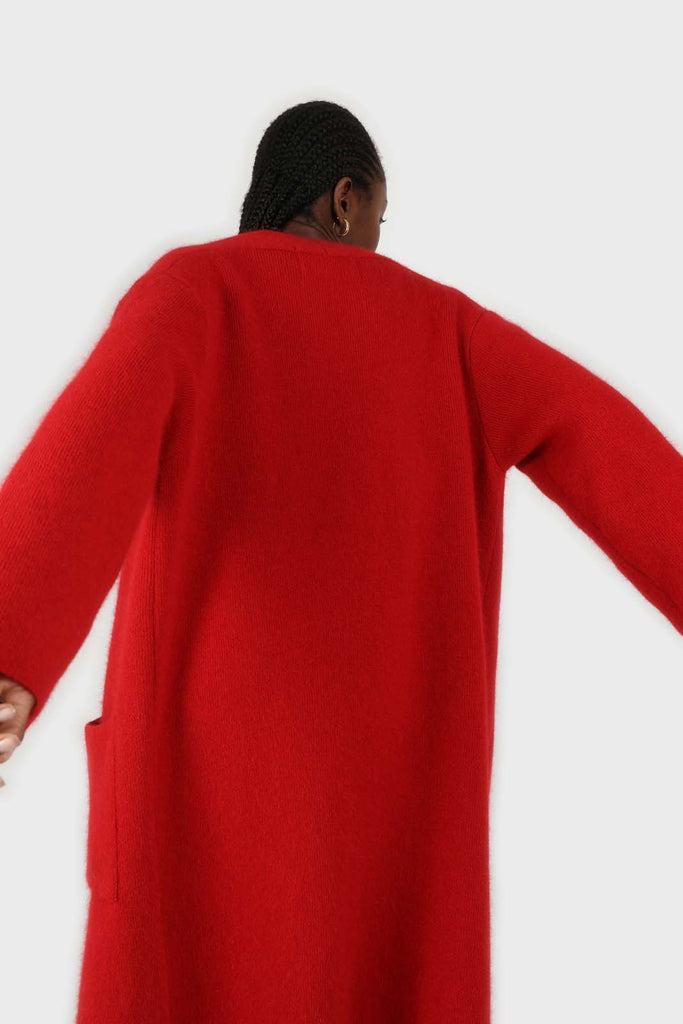Bold red thick angora sweater coat_3