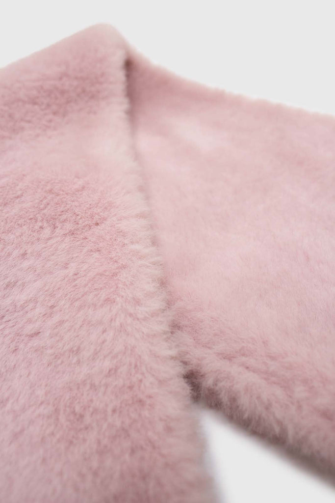 Baby pink soft faux fur tuck scarf_2
