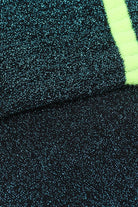 Teal metallic neon yellow varsity stripe socks_4