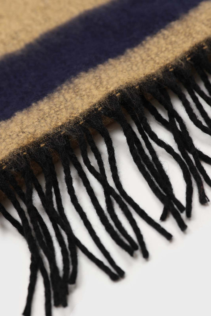 Mustard and charcoal contrast block fringe scarf_3