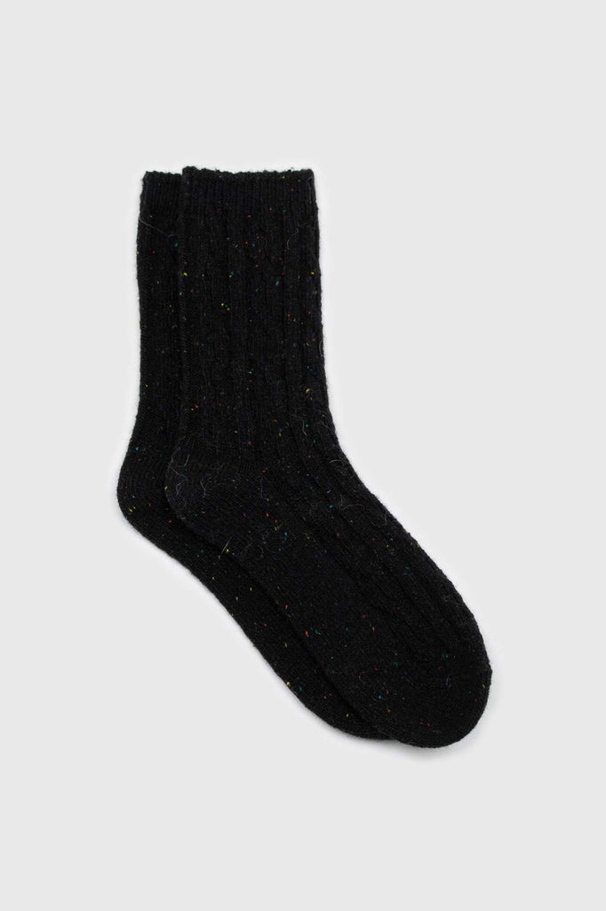 Black rainbow fleck thick socks_1