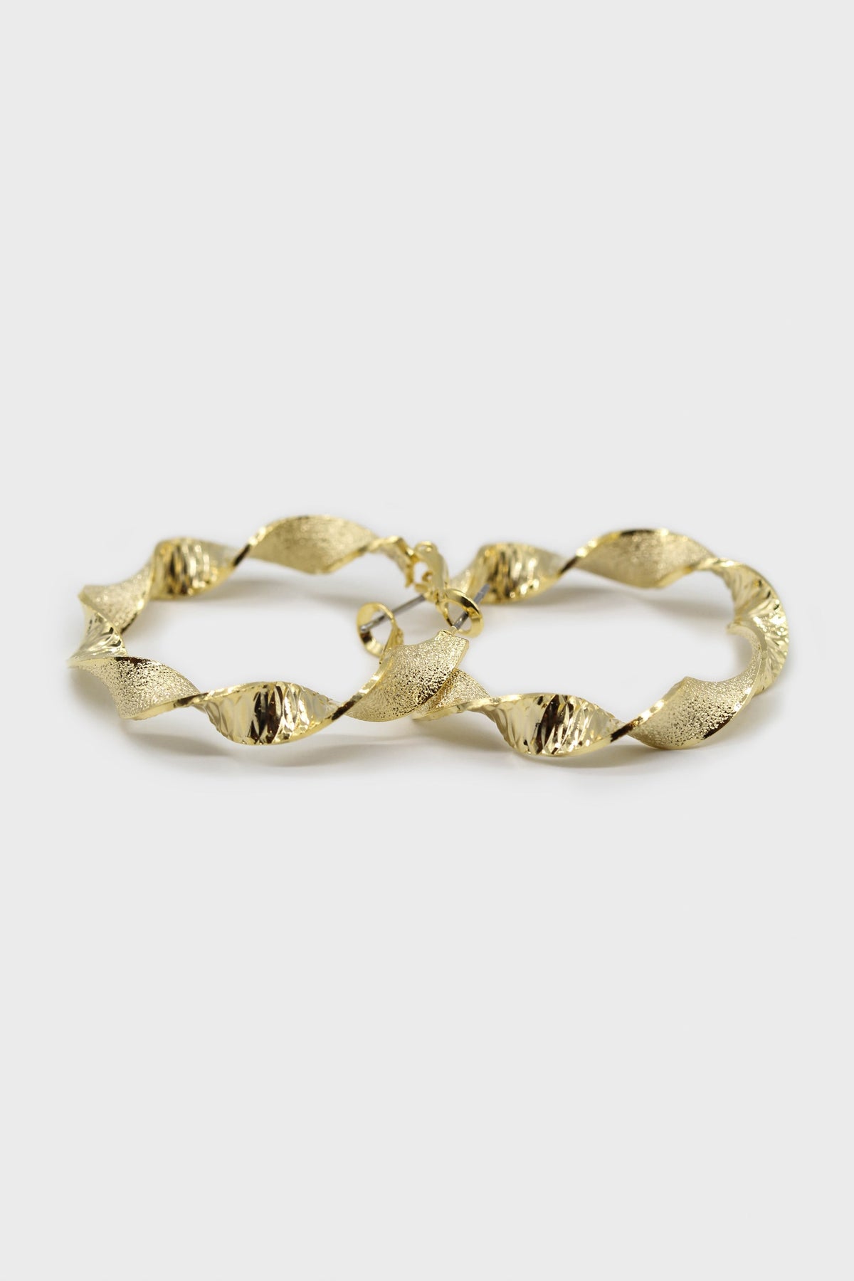 rough smooth twisted hoop earrings