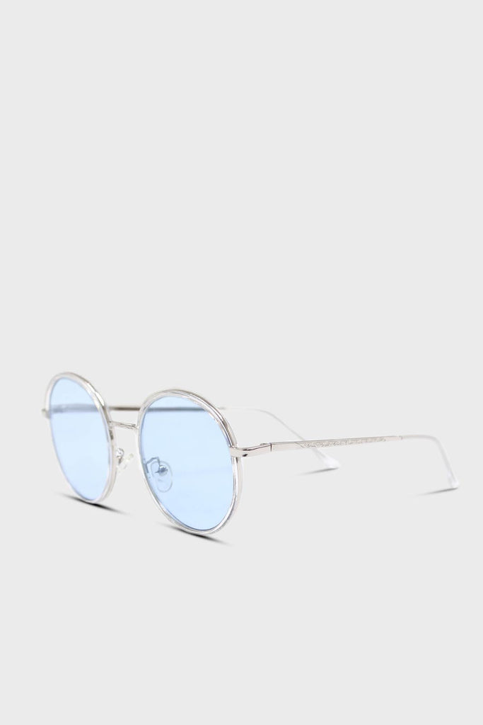Blue clear frame rounded square sunglasses_3