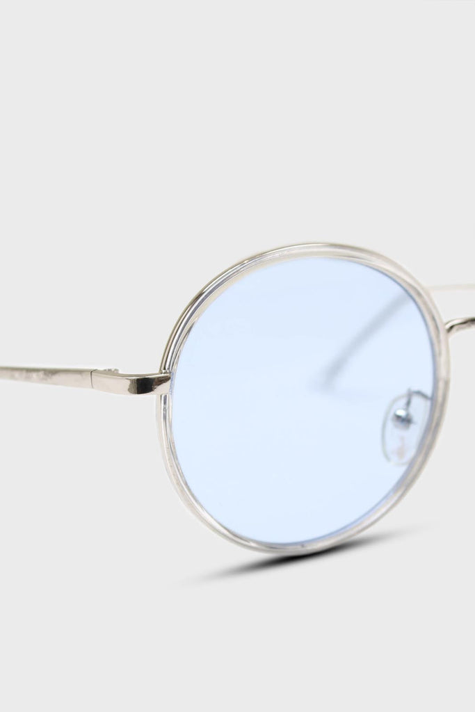 Blue clear frame rounded square sunglasses_4