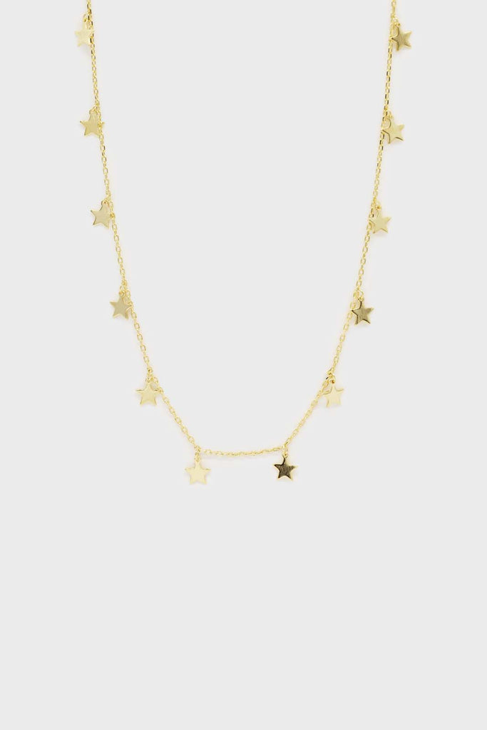 Charm necklace - Gold dangling stars_1
