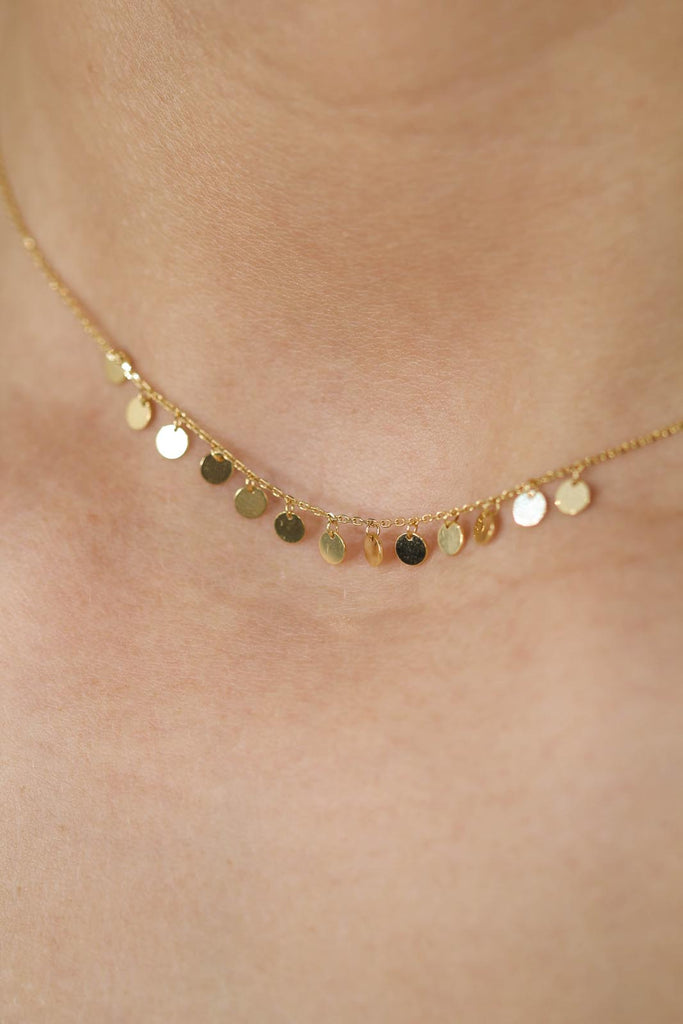 Charm necklace - Gold clustered circles_3