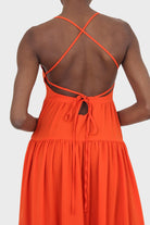 Red tiered tie back maxi dress_5