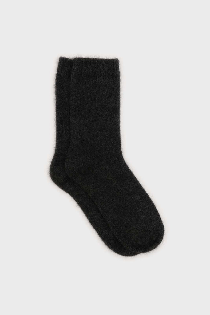 Charcoal angora smooth socks_1