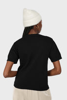 Black wool mock neck knit tee_4