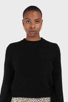 Black balloon sleeve angora jumper_2