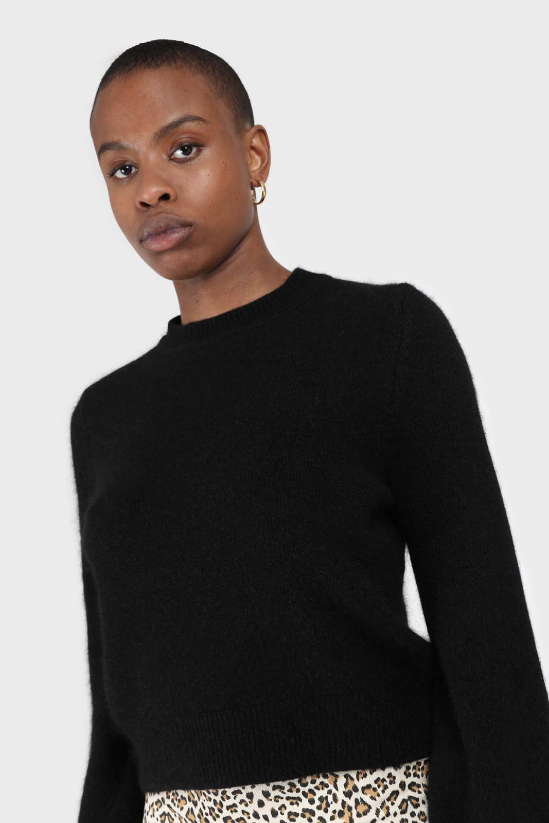 Black balloon sleeve angora jumper_3