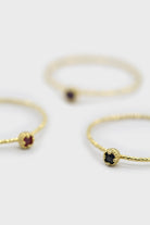 Gold genuine sapphire birthstone ring / Sep - dark blue_2