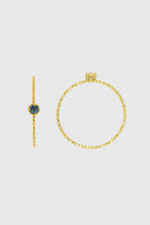 Gold genuine topaz birthstone ring / Nov - mid blue_2