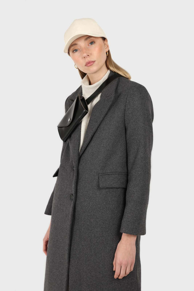 Charcoal grey single breasted wool coat_3