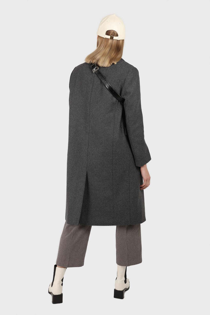 Charcoal grey single breasted wool coat_4