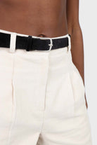 Black thin hairy cowboy buckle belt_1