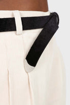 Black thin hairy cowboy buckle belt_2