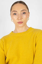 Yellow angora crew neck jumper_8