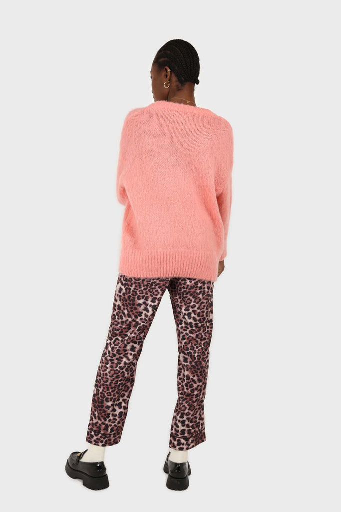 Brown leopard print trousers pajama set_2