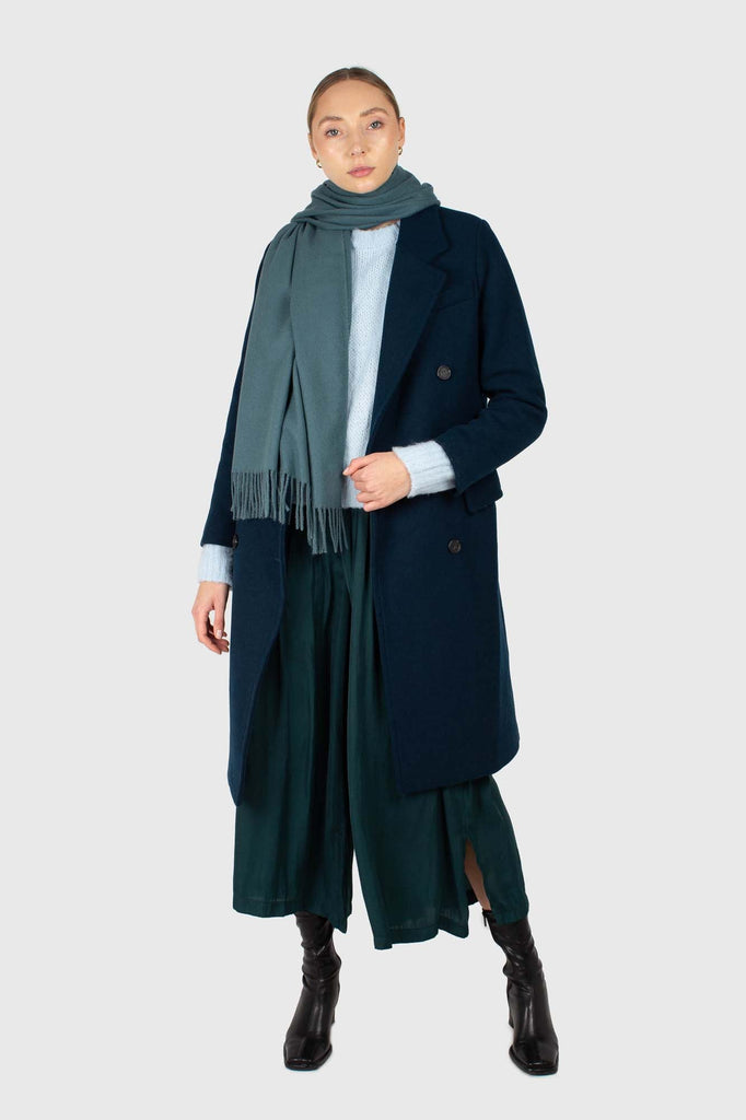 Marine blue wool double breasted coat_3