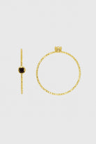 Gold genuine garnet birthstone ring / Jan_2