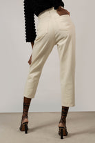 Ivory pleated loose fit jeans - 567_5