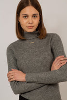 Pale grey ribbed wool blend turtleneck_1