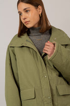 Pale khaki teddy lined cinch back parka_4