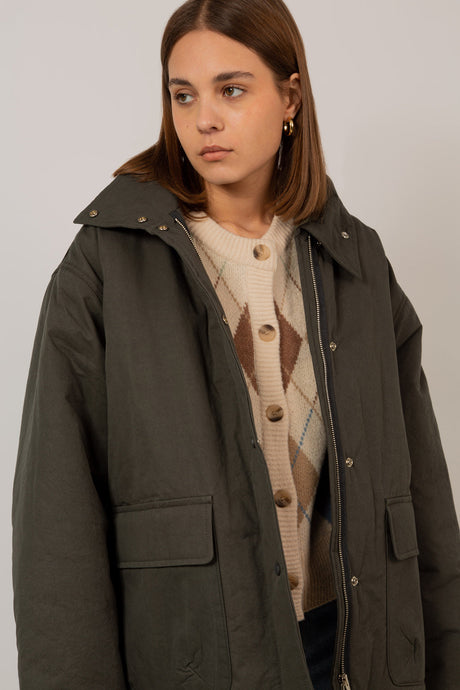 Charcoal teddy lined cinch back parka_5