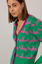 Green and hot pink leaping zebras cardigan_8