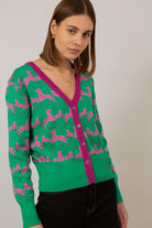 Green and hot pink leaping zebras cardigan_2