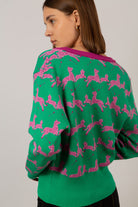 Green and hot pink leaping zebras cardigan_10