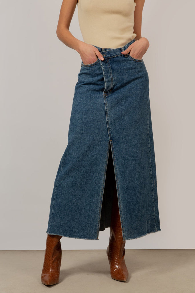 Mid blue denim front slit maxi skirt_1